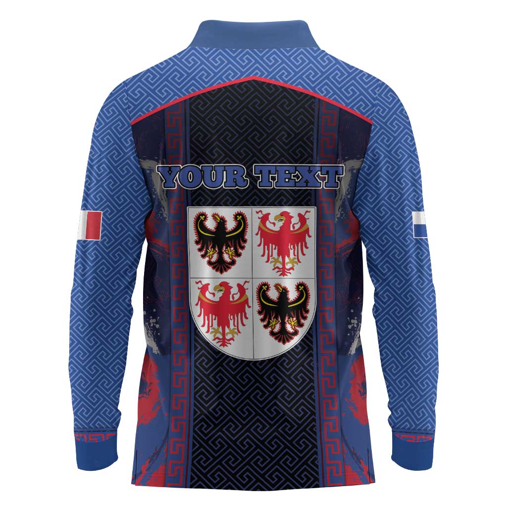 Personalized Italy Trentino-South Tyrol Long Sleeve Polo Shirt Coat Of Arms Eagle And Roman Patterns