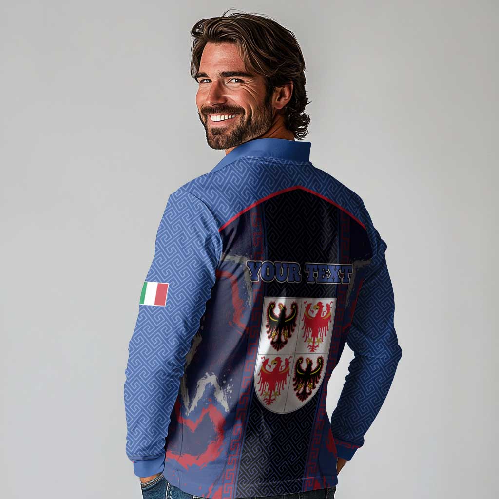 Personalized Italy Trentino-South Tyrol Long Sleeve Polo Shirt Coat Of Arms Eagle And Roman Patterns