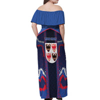 Personalized Italy Trentino-South Tyrol Off Shoulder Maxi Dress Coat Of Arms Eagle And Roman Patterns