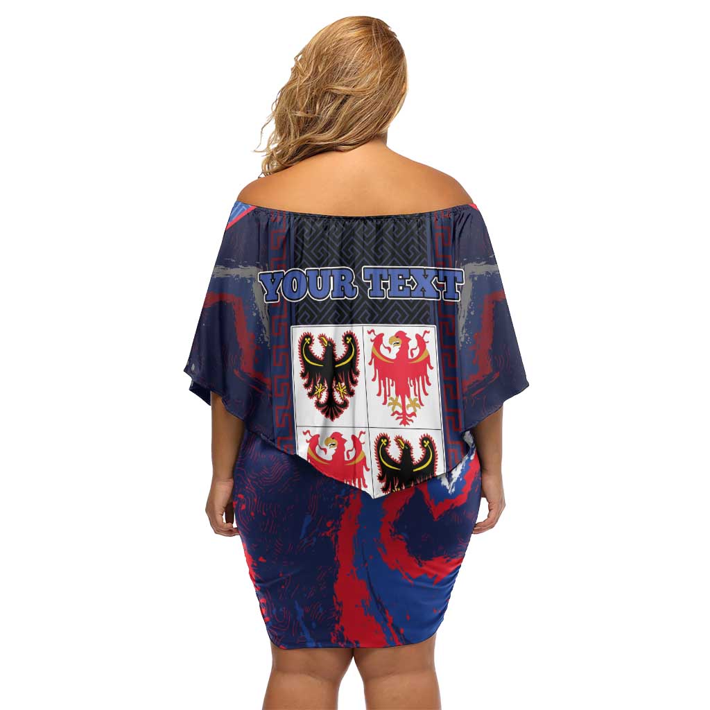Personalized Italy Trentino-South Tyrol Off Shoulder Short Dress Coat Of Arms Eagle And Roman Patterns