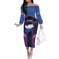 Personalized Italy Trentino-South Tyrol Off The Shoulder Long Sleeve Dress Coat Of Arms Eagle And Roman Patterns