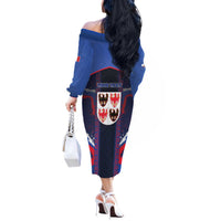 Personalized Italy Trentino-South Tyrol Off The Shoulder Long Sleeve Dress Coat Of Arms Eagle And Roman Patterns