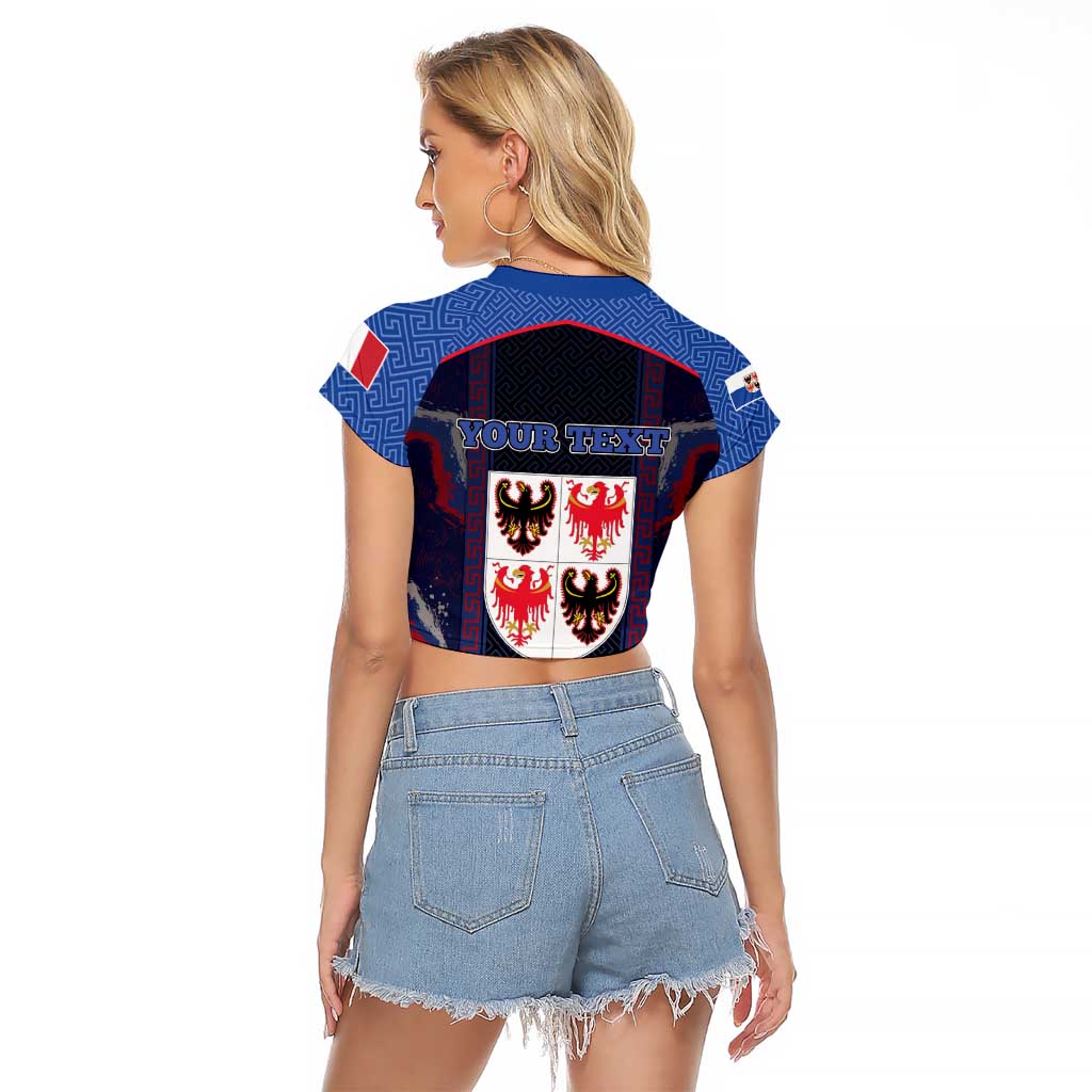 Personalized Italy Trentino-South Tyrol Raglan Cropped T Shirt Coat Of Arms Eagle And Roman Patterns