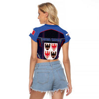 Personalized Italy Trentino-South Tyrol Raglan Cropped T Shirt Coat Of Arms Eagle And Roman Patterns