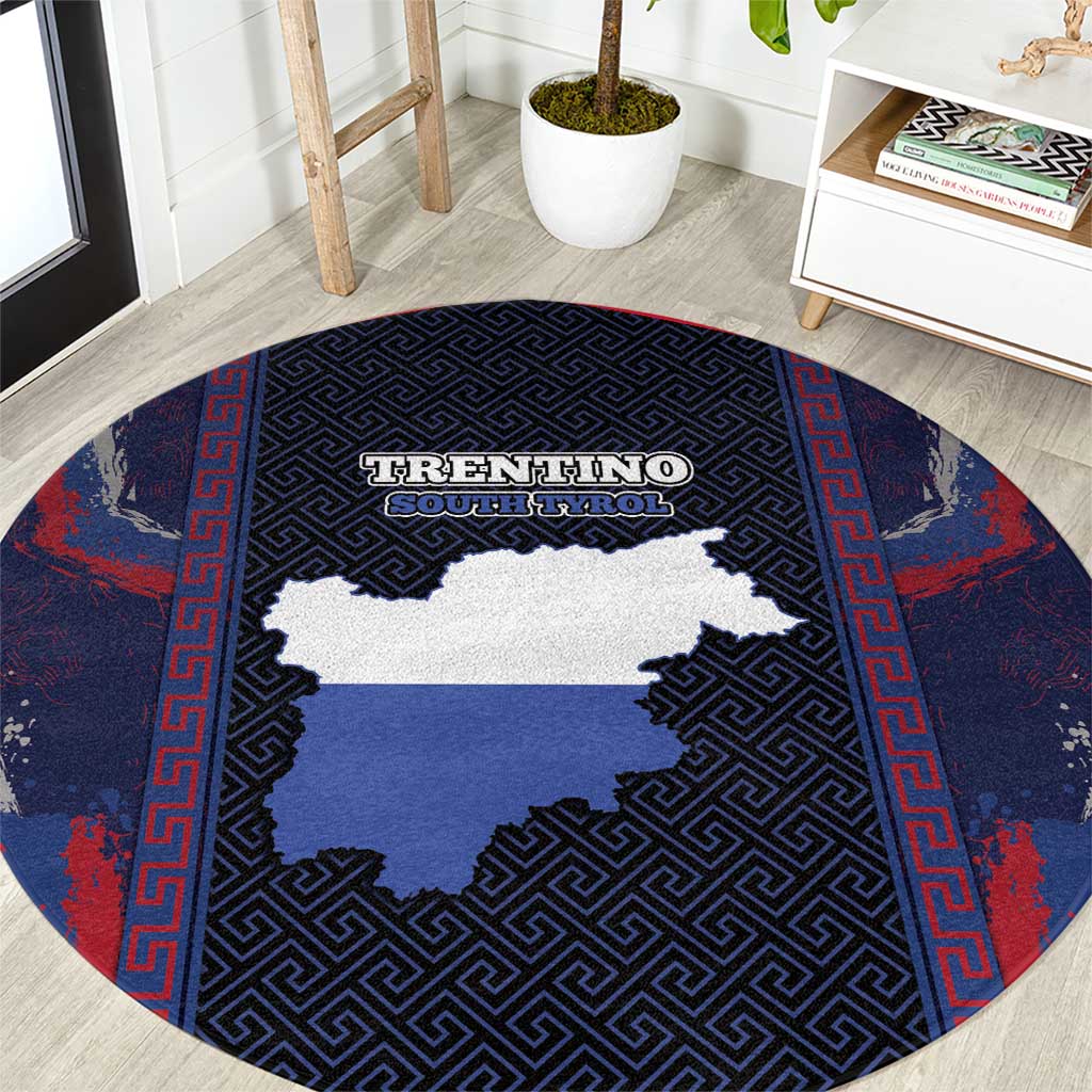 Italy Trentino-South Tyrol Round Carpet Coat Of Arms Eagle And Roman Patterns