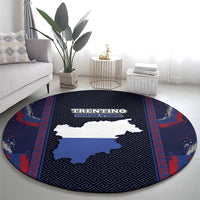 Italy Trentino-South Tyrol Round Carpet Coat Of Arms Eagle And Roman Patterns