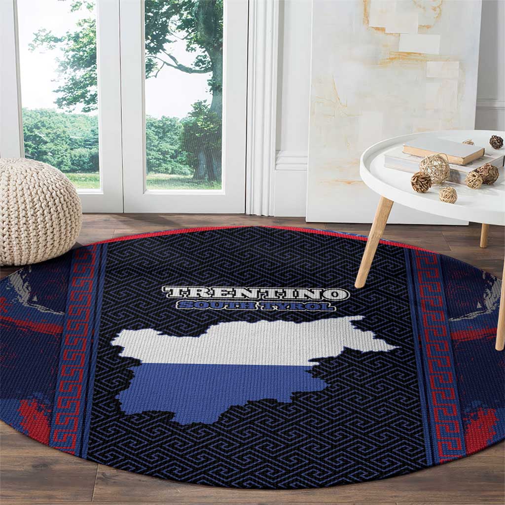 Italy Trentino-South Tyrol Round Carpet Coat Of Arms Eagle And Roman Patterns