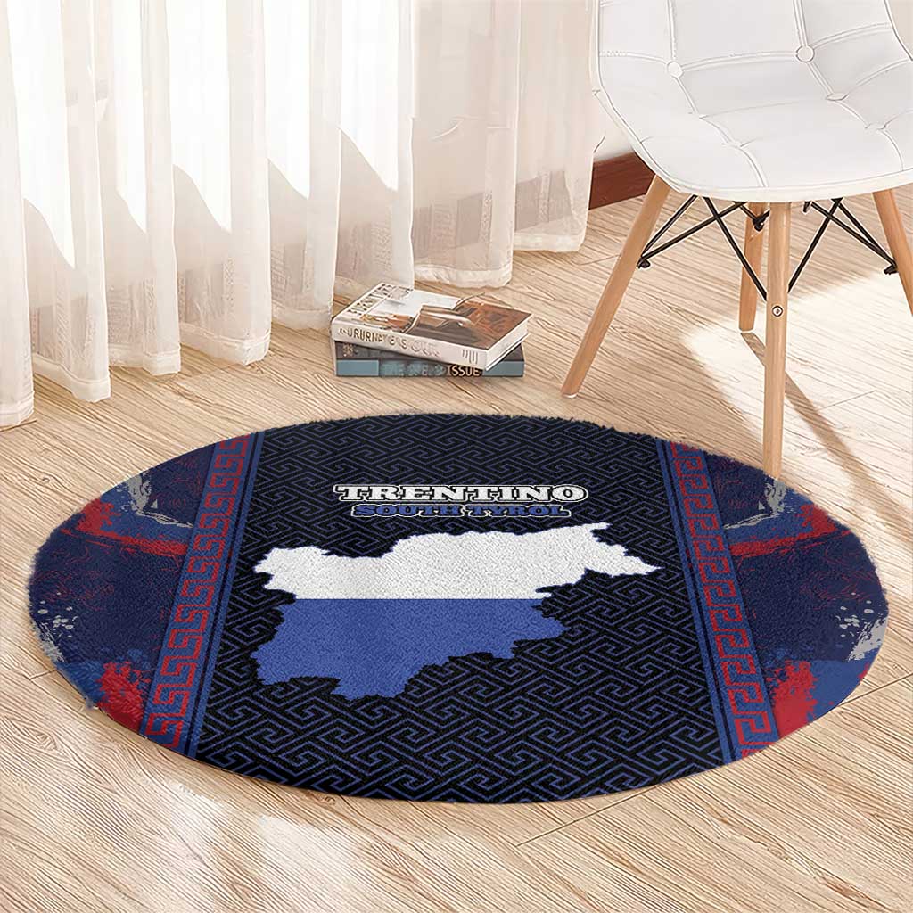 Italy Trentino-South Tyrol Round Carpet Coat Of Arms Eagle And Roman Patterns