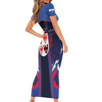 Personalized Italy Trentino-South Tyrol Short Sleeve Bodycon Dress Coat Of Arms Eagle And Roman Patterns