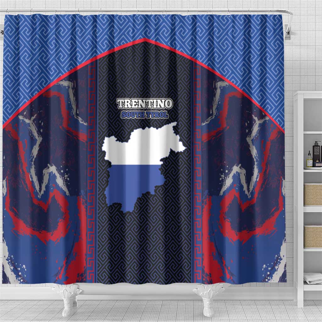 Italy Trentino-South Tyrol Shower Curtain Coat Of Arms Eagle And Roman Patterns