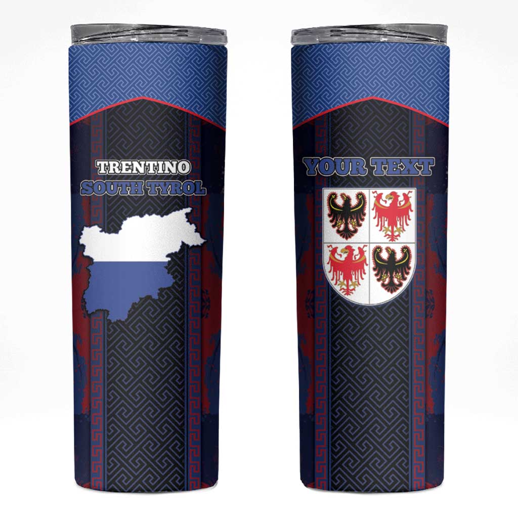 Personalized Italy Trentino-South Tyrol Skinny Tumbler Coat Of Arms Eagle And Roman Patterns