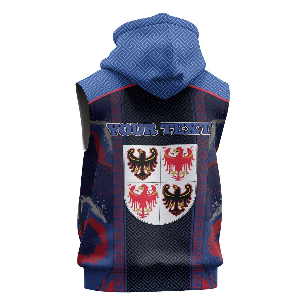 Personalized Italy Trentino-South Tyrol Sleeveless Hoodie Coat Of Arms Eagle And Roman Patterns