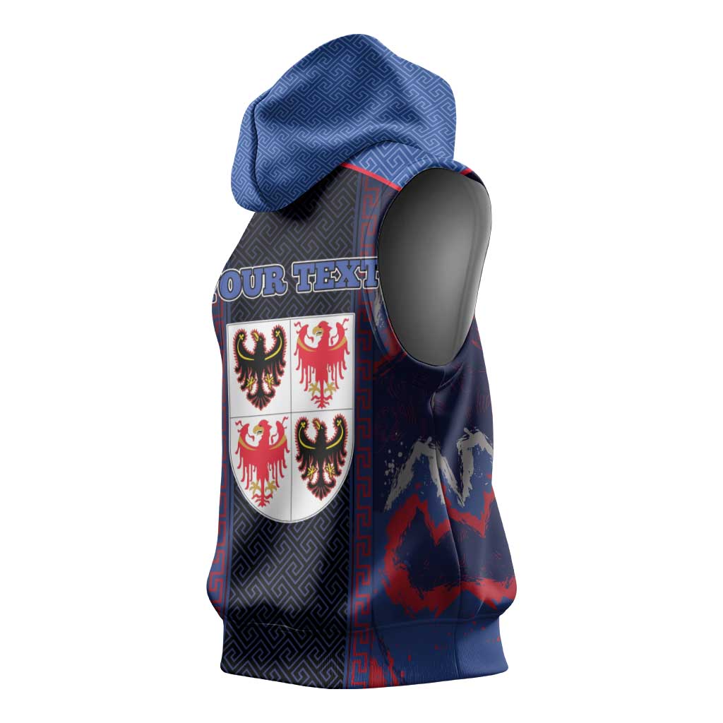 Personalized Italy Trentino-South Tyrol Sleeveless Hoodie Coat Of Arms Eagle And Roman Patterns