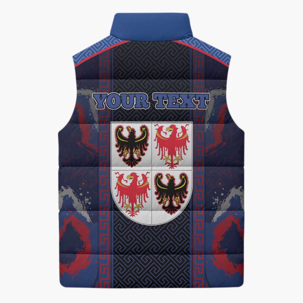 Personalized Italy Trentino-South Tyrol Sleeveless Puffer Jacket Coat Of Arms Eagle And Roman Patterns