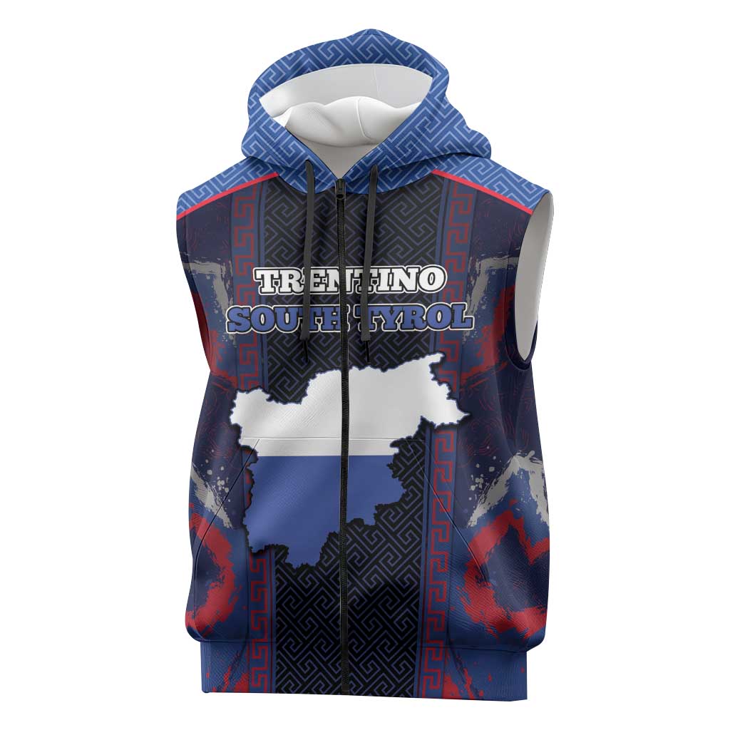 Personalized Italy Trentino-South Tyrol Sleeveless Zip Hoodie Coat Of Arms Eagle And Roman Patterns