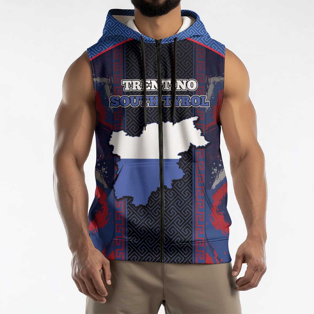 Personalized Italy Trentino-South Tyrol Sleeveless Zip Hoodie Coat Of Arms Eagle And Roman Patterns