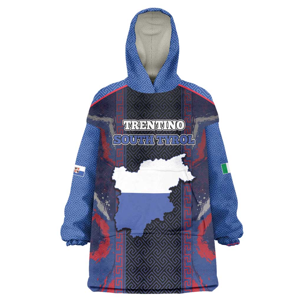 Personalized Italy Trentino-South Tyrol Wearable Blanket Hoodie Coat Of Arms Eagle And Roman Patterns