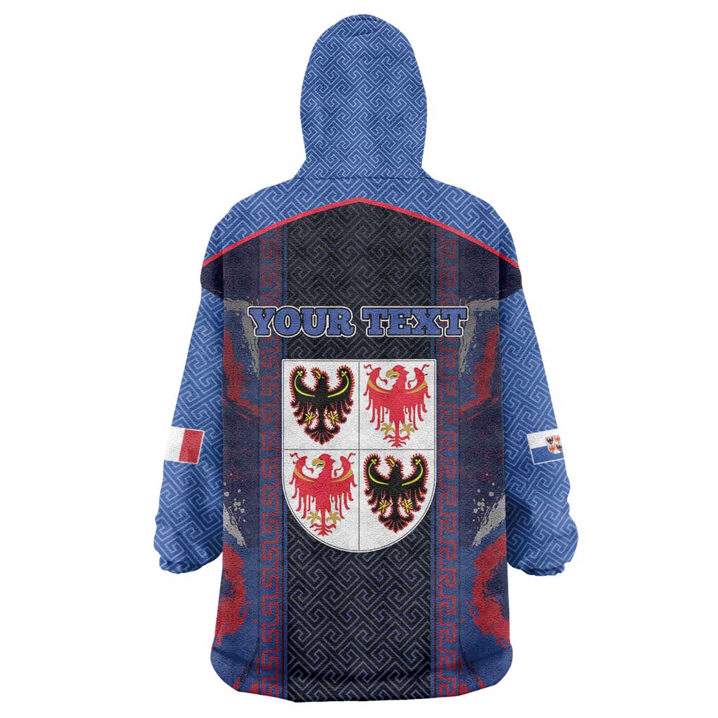 Personalized Italy Trentino-South Tyrol Wearable Blanket Hoodie Coat Of Arms Eagle And Roman Patterns
