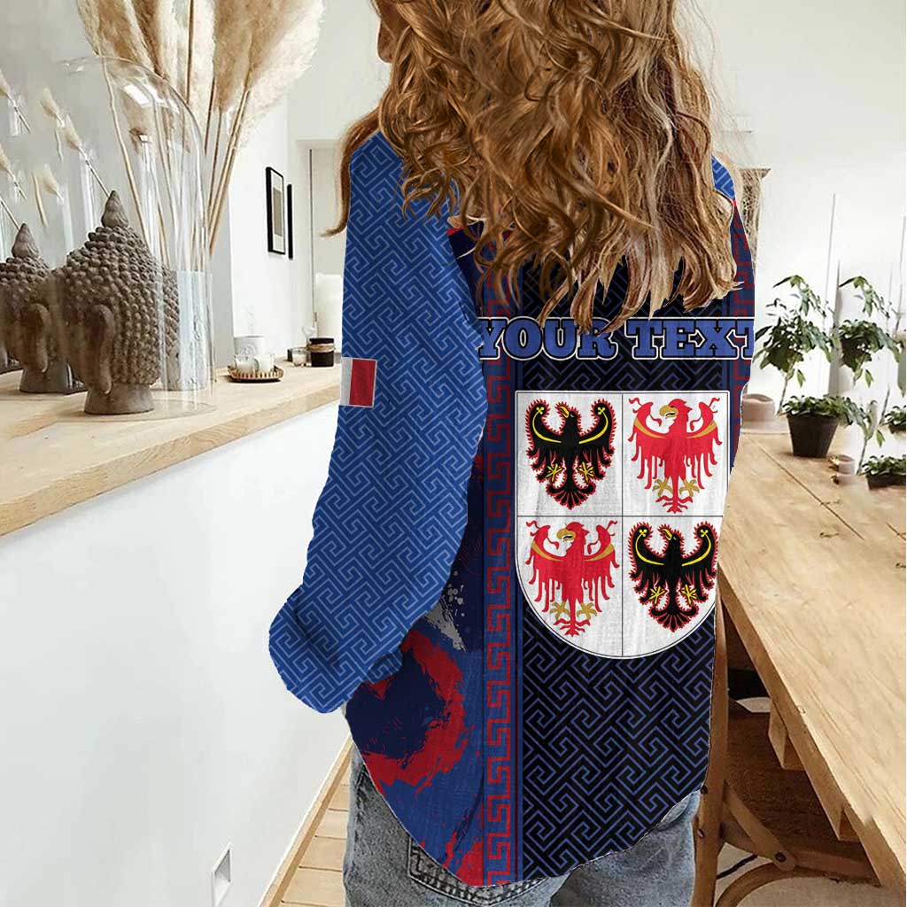 Personalized Italy Trentino-South Tyrol Women Casual Shirt Coat Of Arms Eagle And Roman Patterns