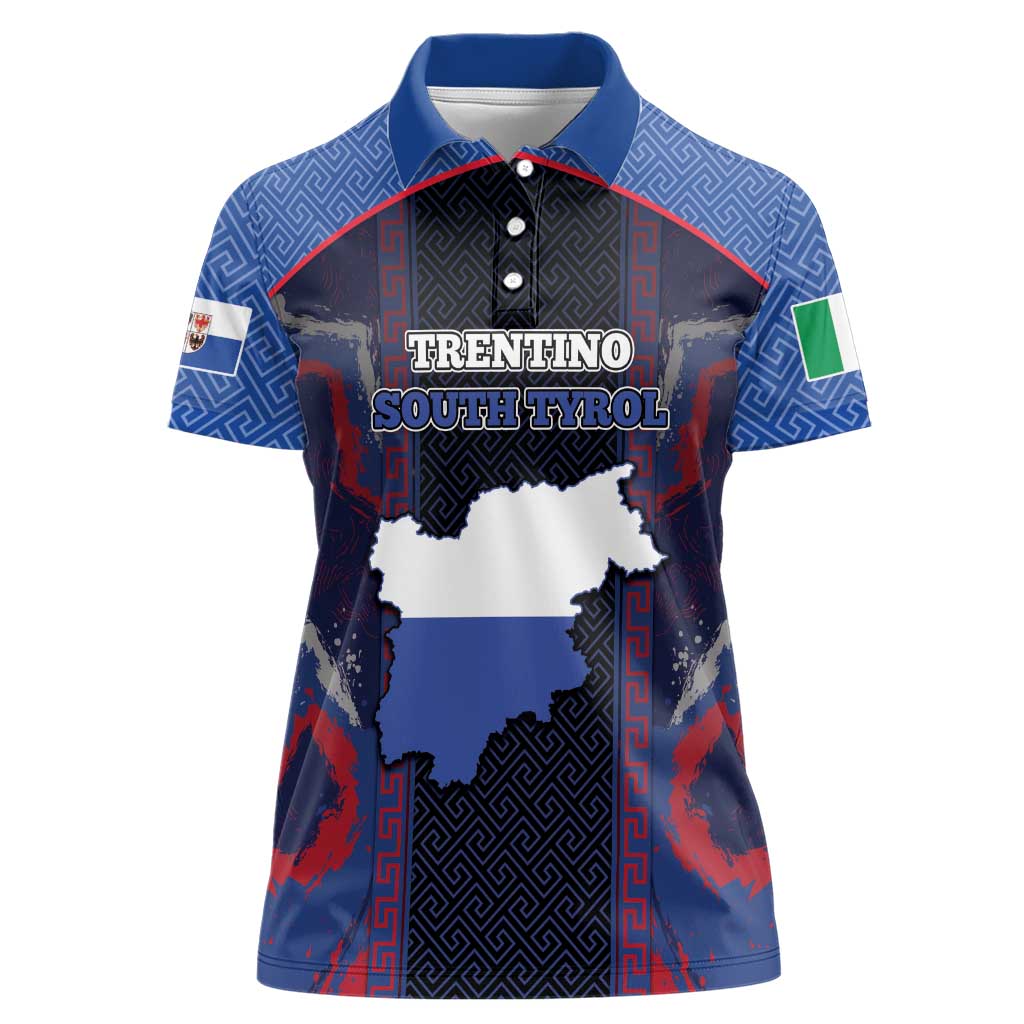 Personalized Italy Trentino-South Tyrol Women Polo Shirt Coat Of Arms Eagle And Roman Patterns