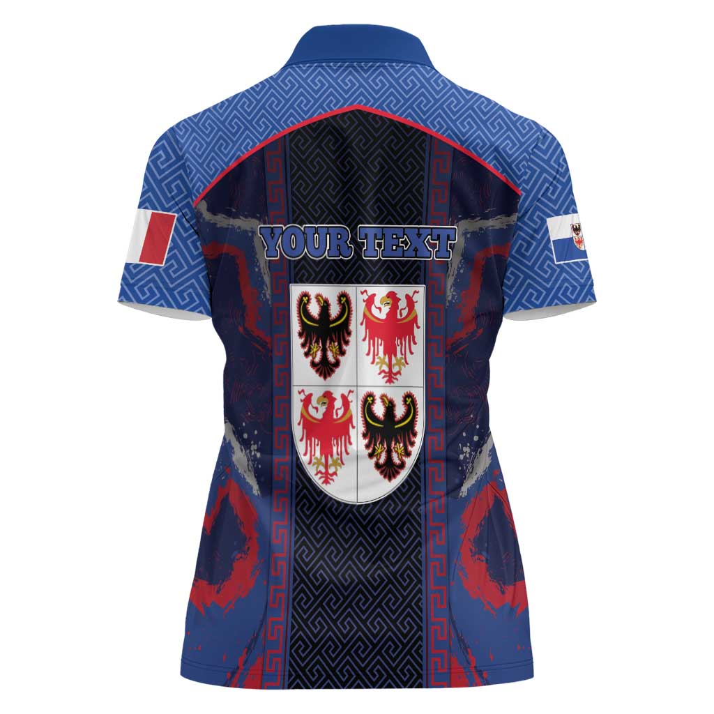 Personalized Italy Trentino-South Tyrol Women Polo Shirt Coat Of Arms Eagle And Roman Patterns