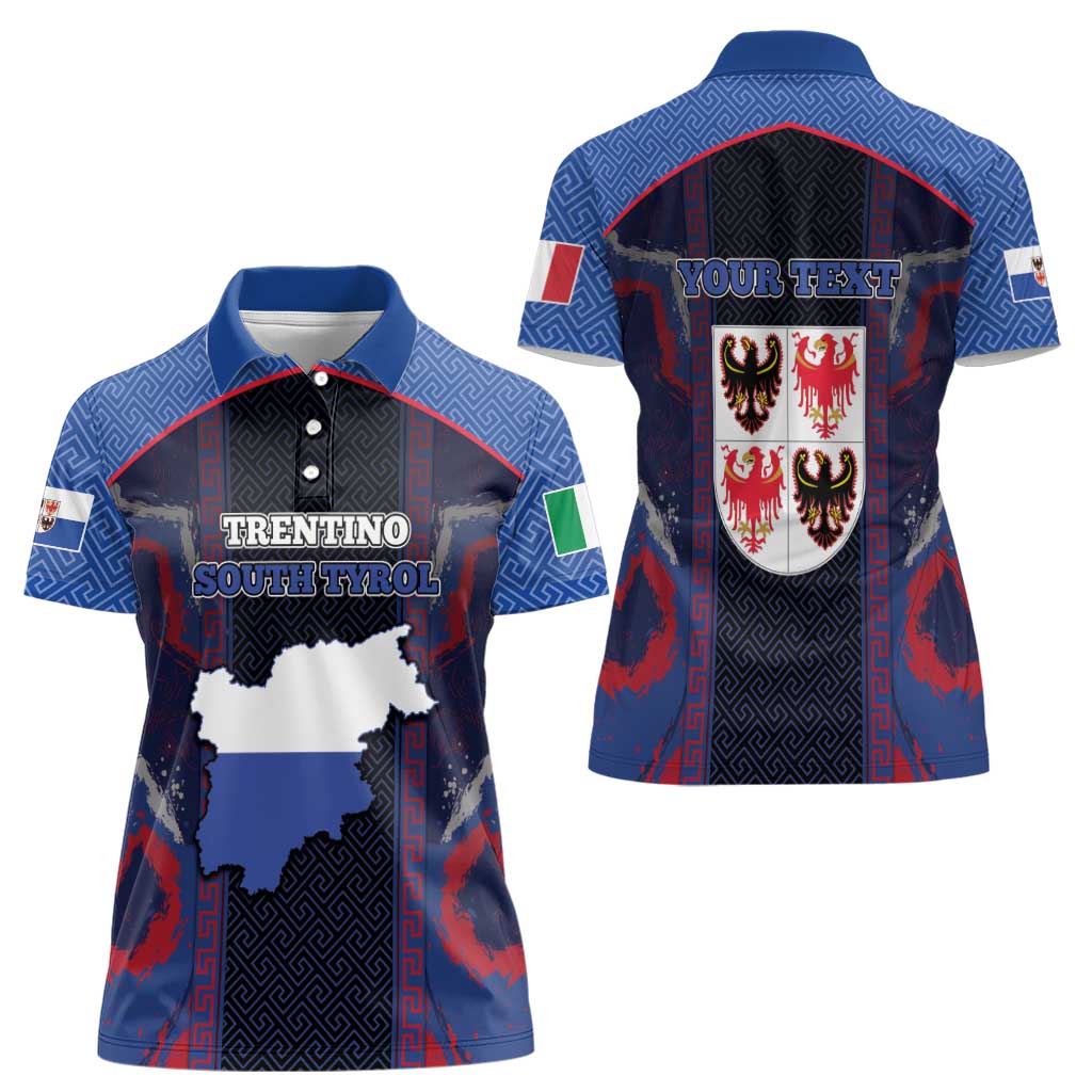 Personalized Italy Trentino-South Tyrol Women Polo Shirt Coat Of Arms Eagle And Roman Patterns