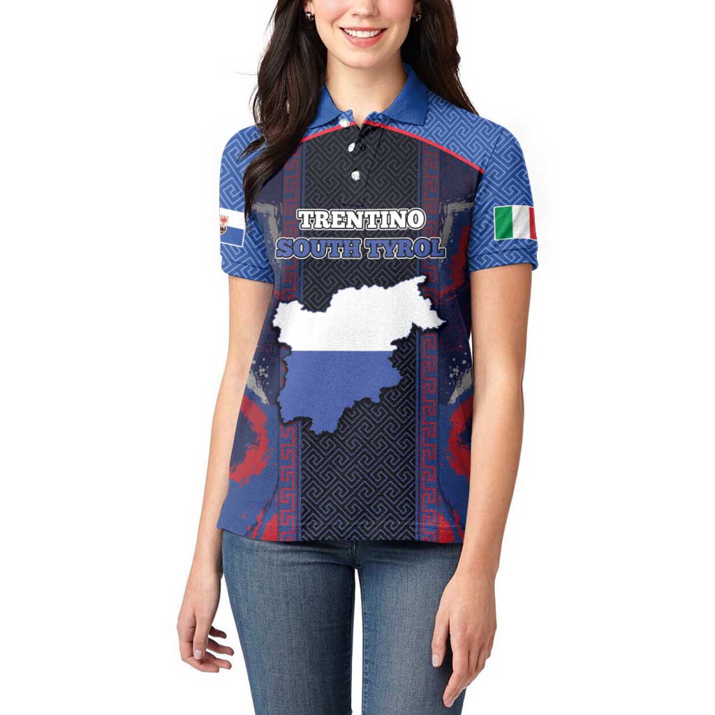Personalized Italy Trentino-South Tyrol Women Polo Shirt Coat Of Arms Eagle And Roman Patterns
