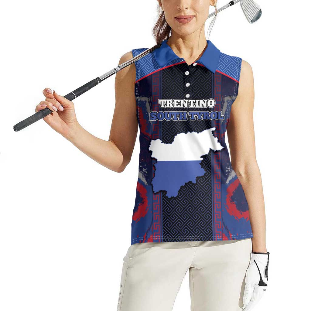 Personalized Italy Trentino-South Tyrol Women Sleeveless Polo Shirt Coat Of Arms Eagle And Roman Patterns