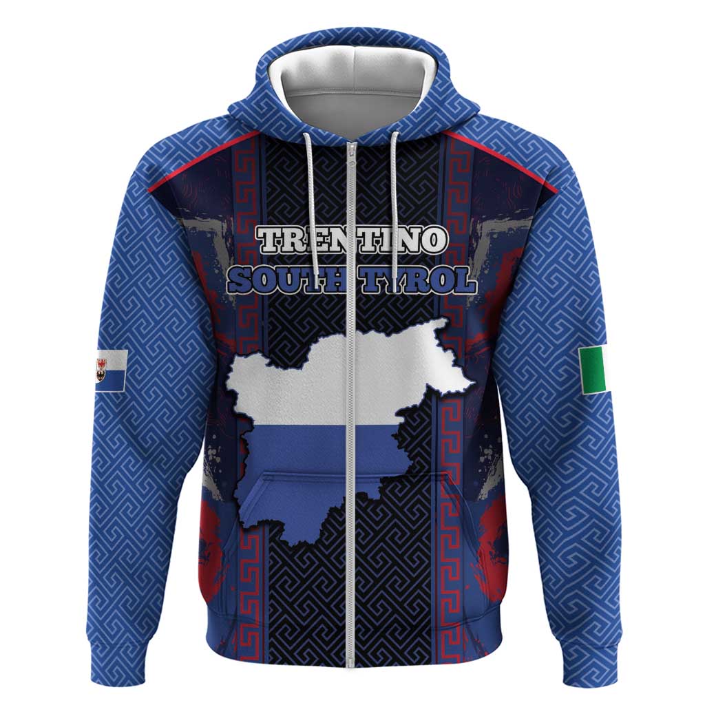 Personalized Italy Trentino-South Tyrol Zip Hoodie Coat Of Arms Eagle And Roman Patterns