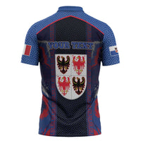 Personalized Italy Trentino-South Tyrol Zipper Polo Shirt Coat Of Arms Eagle And Roman Patterns
