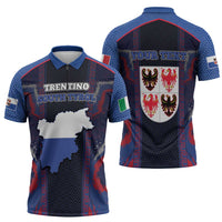 Personalized Italy Trentino-South Tyrol Zipper Polo Shirt Coat Of Arms Eagle And Roman Patterns
