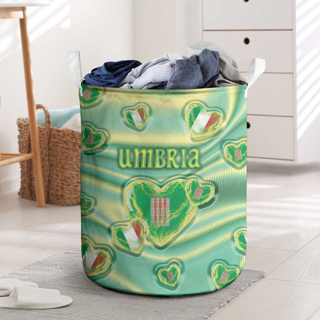 Italy Umbria Laundry Basket Flag Emerald Heart Candy