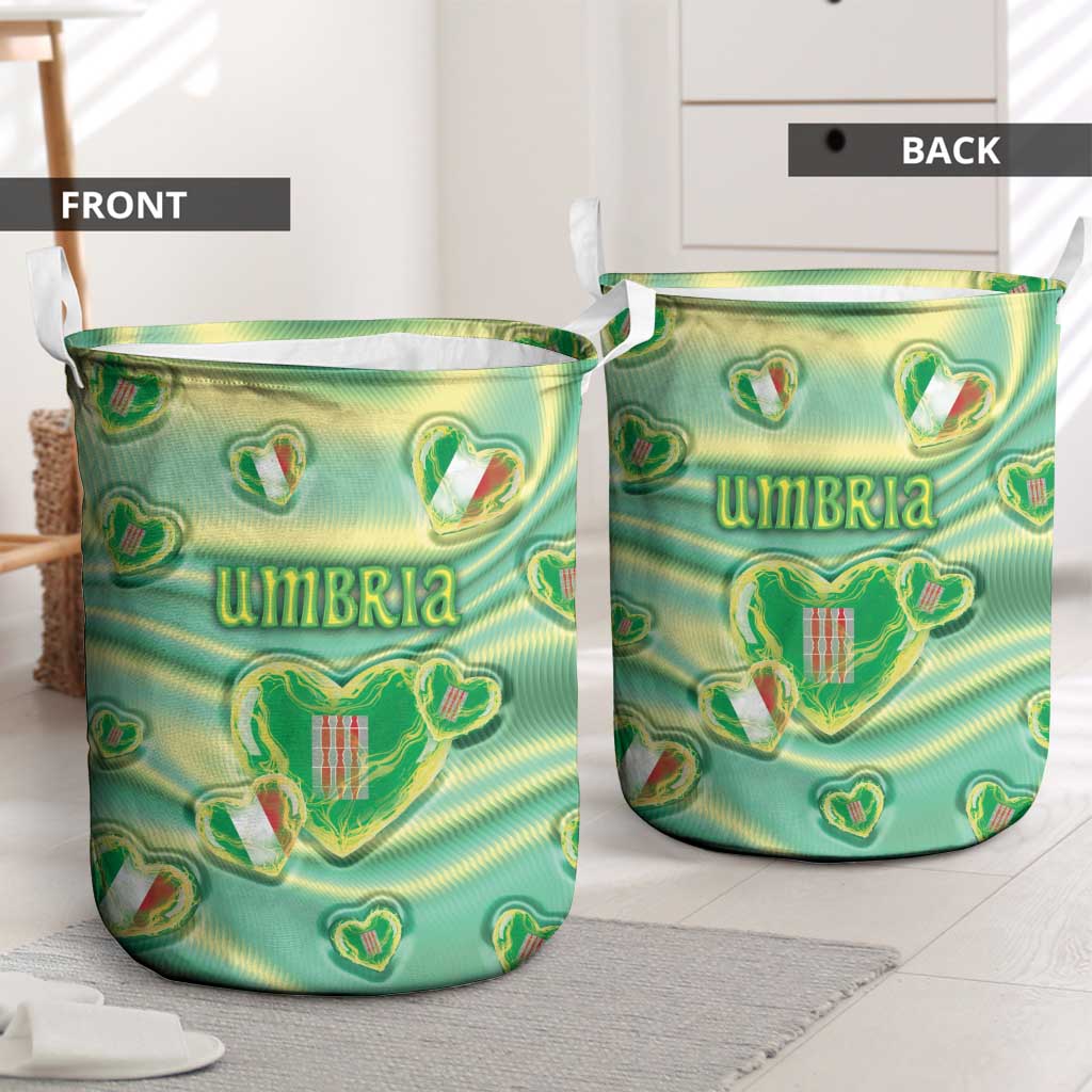Italy Umbria Laundry Basket Flag Emerald Heart Candy