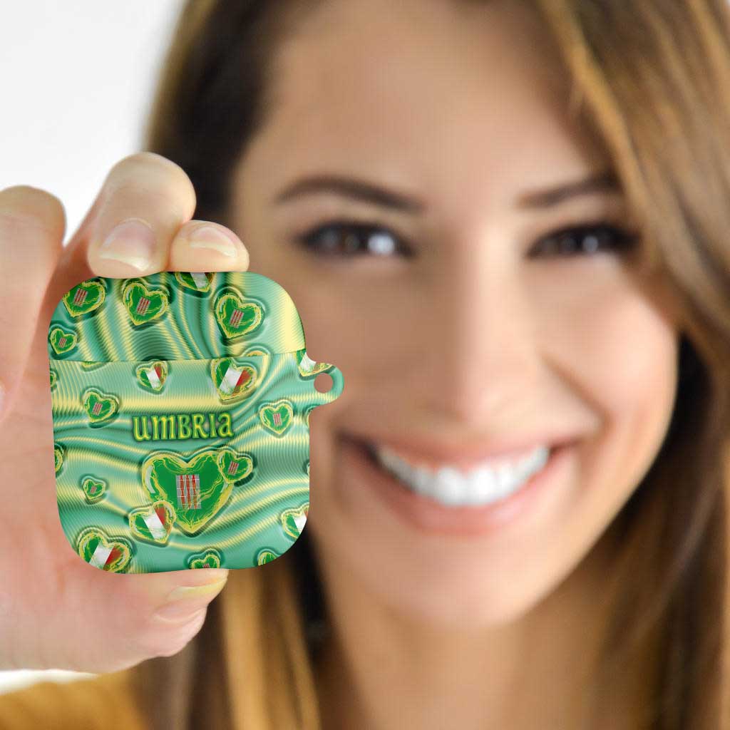 Italy Umbria AirPods Case Flag Emerald Heart Candy