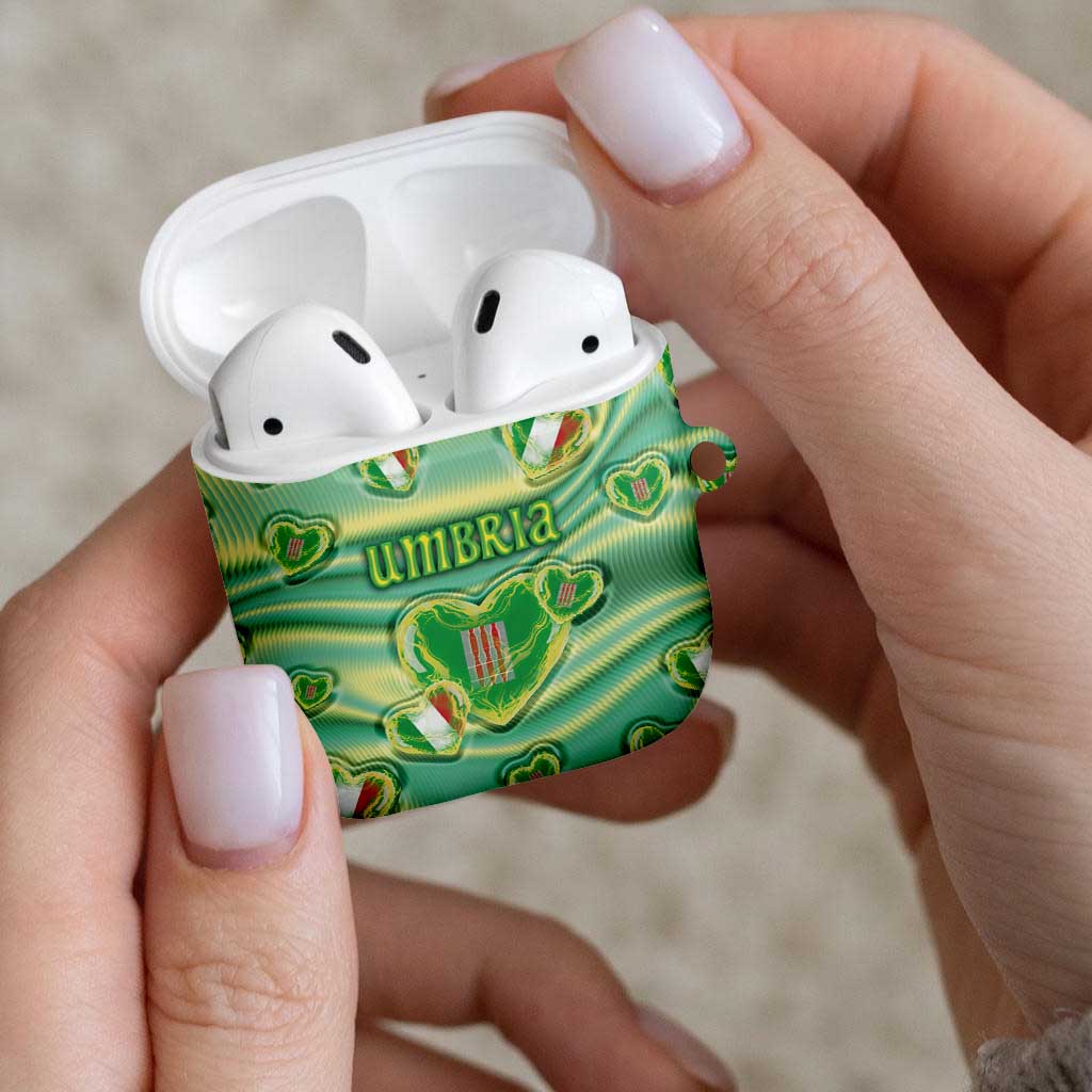 Italy Umbria AirPods Case Flag Emerald Heart Candy