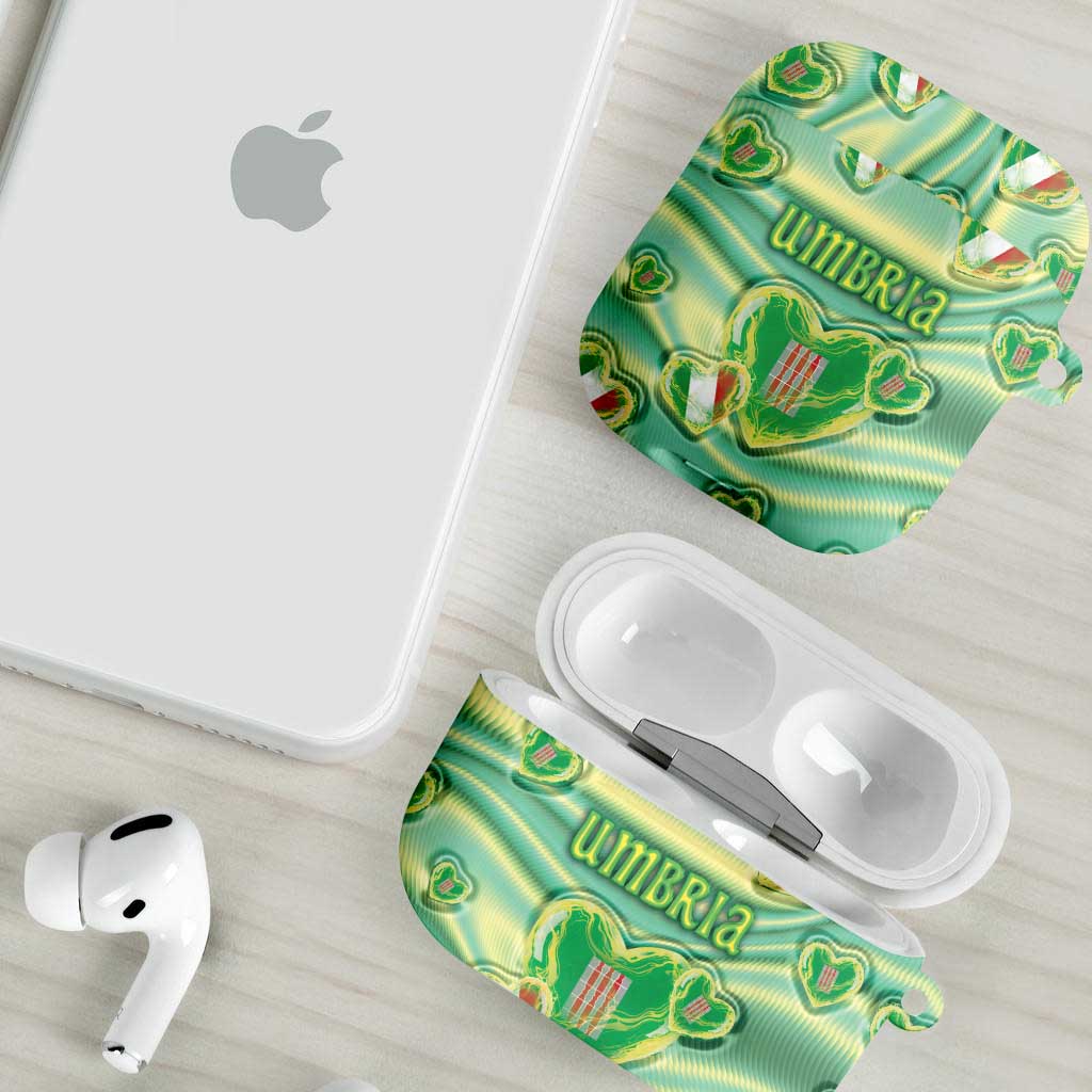 Italy Umbria AirPods Case Flag Emerald Heart Candy
