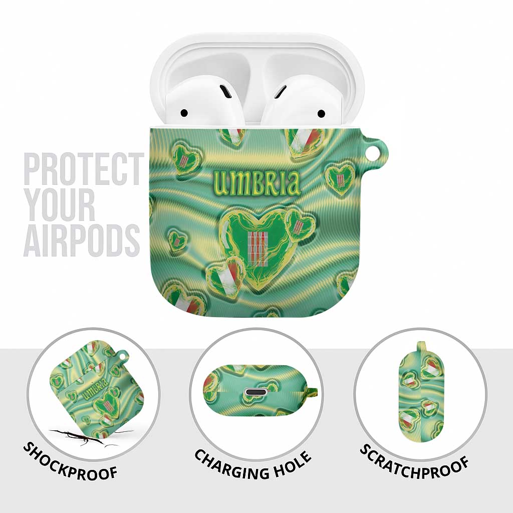 Italy Umbria AirPods Case Flag Emerald Heart Candy