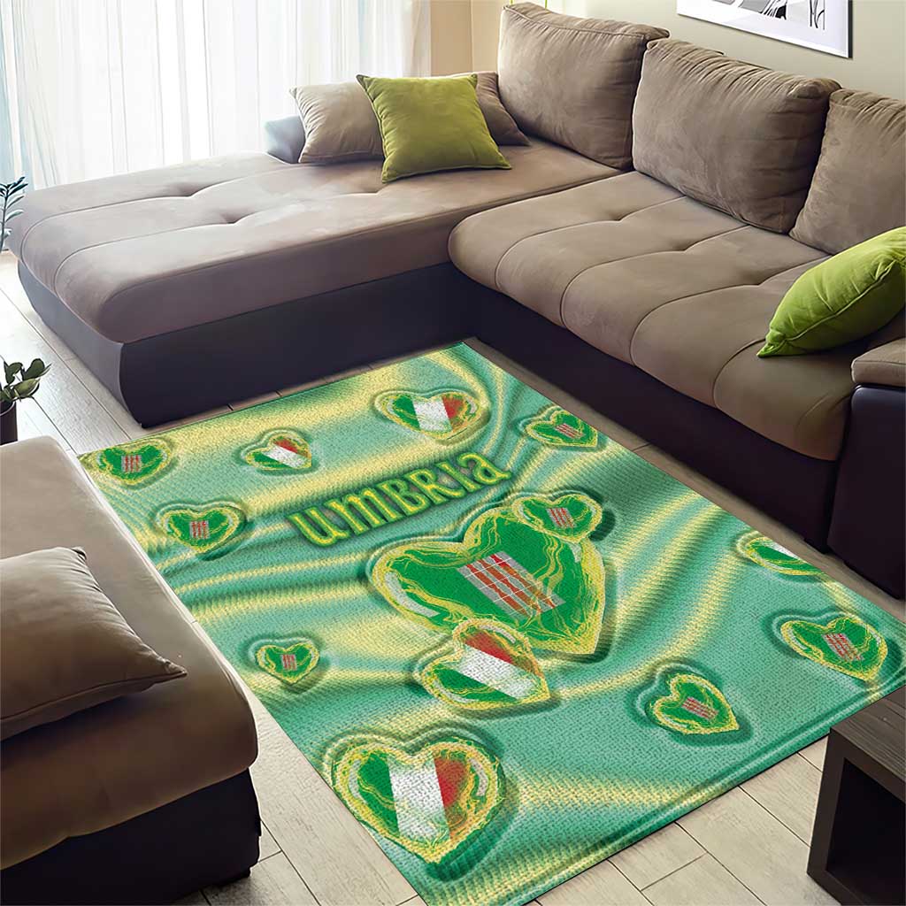 Italy Umbria Area Rug Flag Emerald Heart Candy