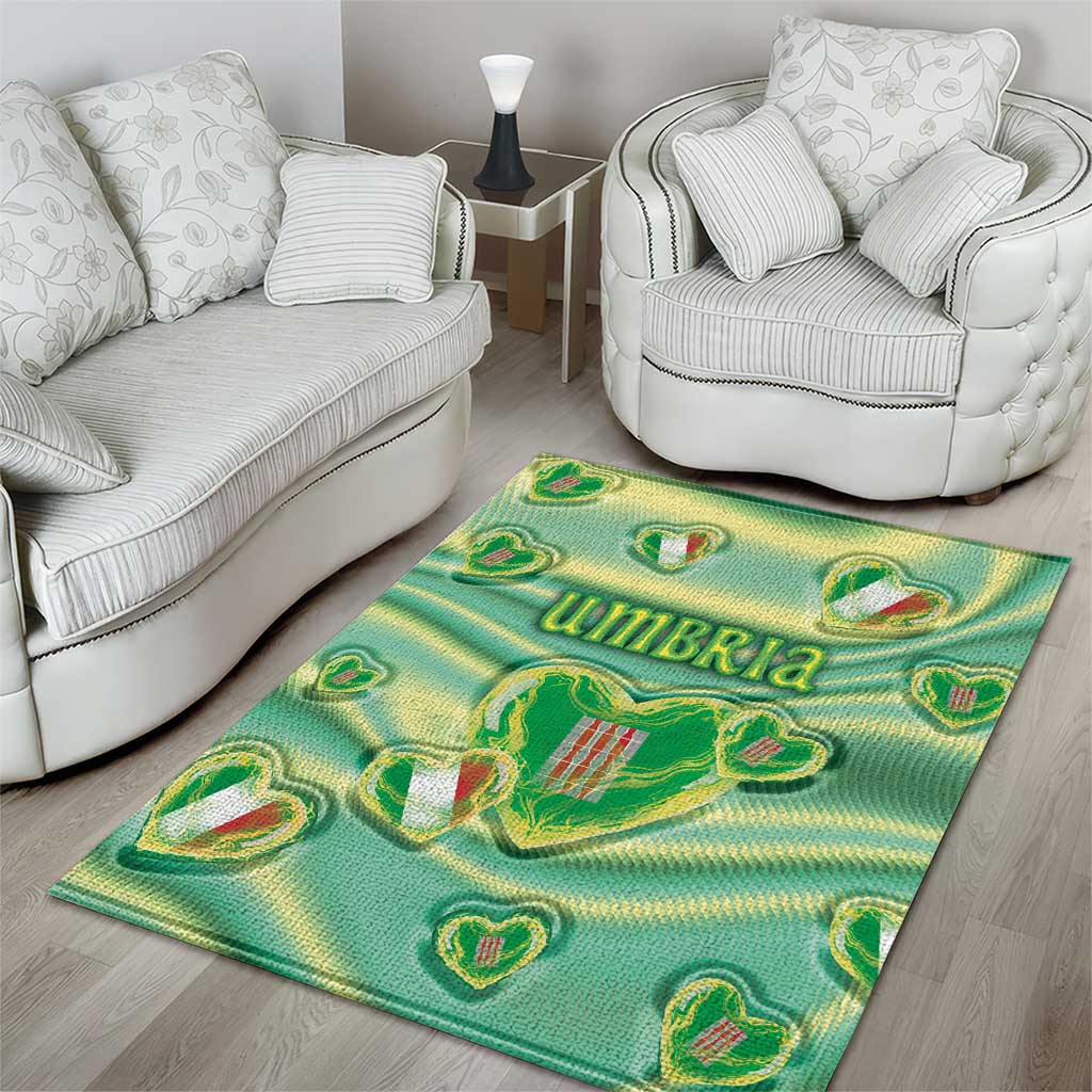 Italy Umbria Area Rug Flag Emerald Heart Candy