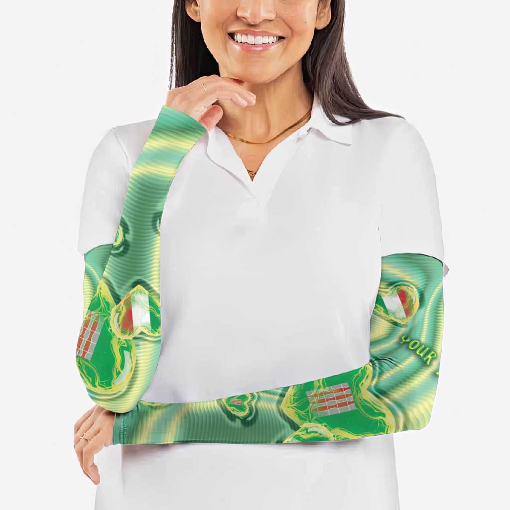 Personalized Italy Umbria Arm Sleeves Flag Emerald Heart Candy