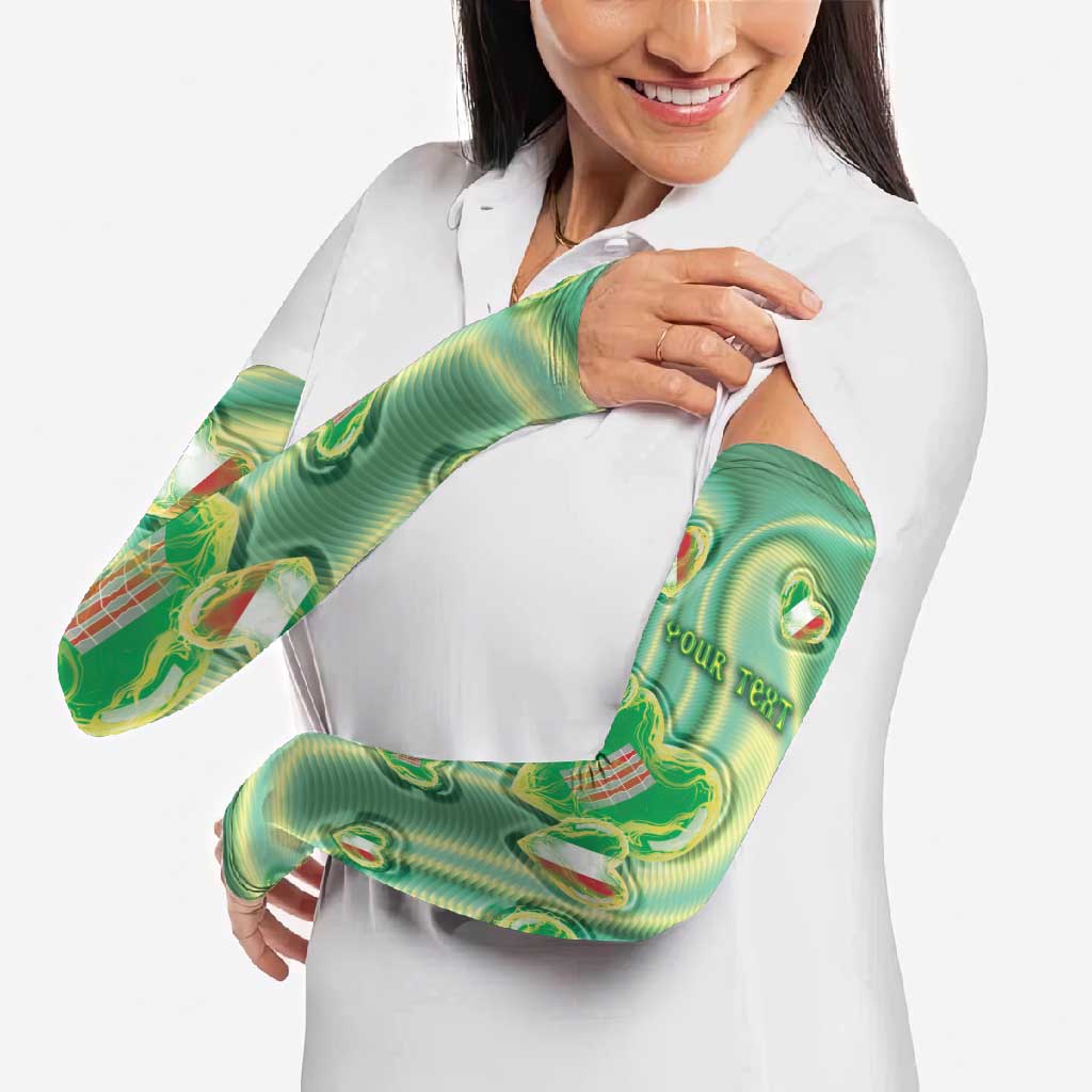 Personalized Italy Umbria Arm Sleeves Flag Emerald Heart Candy