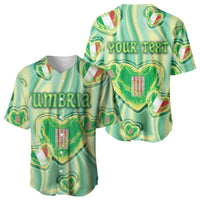 Personalized Italy Umbria Baseball Jersey Flag Emerald Heart Candy