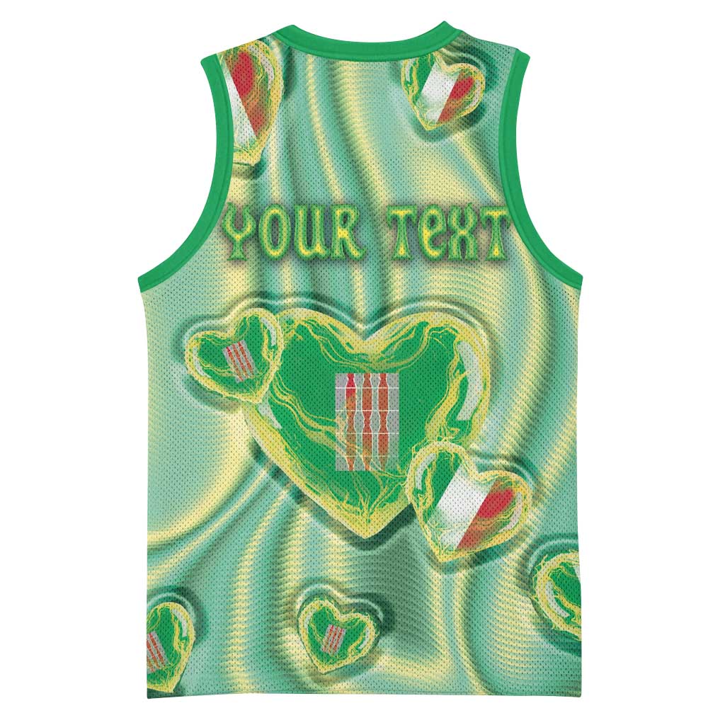 Personalized Italy Umbria Basketball Jersey Flag Emerald Heart Candy