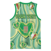 Personalized Italy Umbria Basketball Jersey Flag Emerald Heart Candy