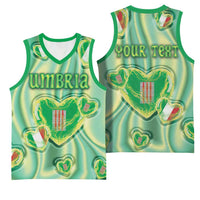 Personalized Italy Umbria Basketball Jersey Flag Emerald Heart Candy