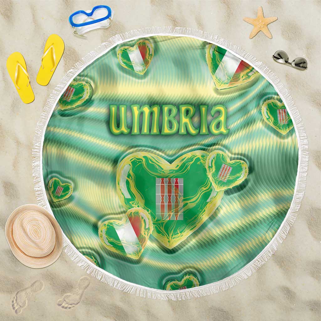Italy Umbria Beach Blanket Flag Emerald Heart Candy