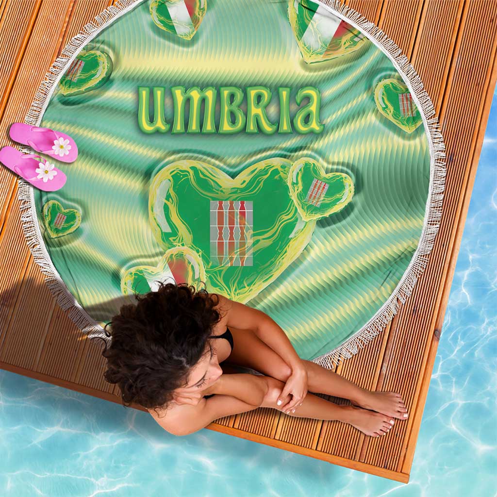 Italy Umbria Beach Blanket Flag Emerald Heart Candy