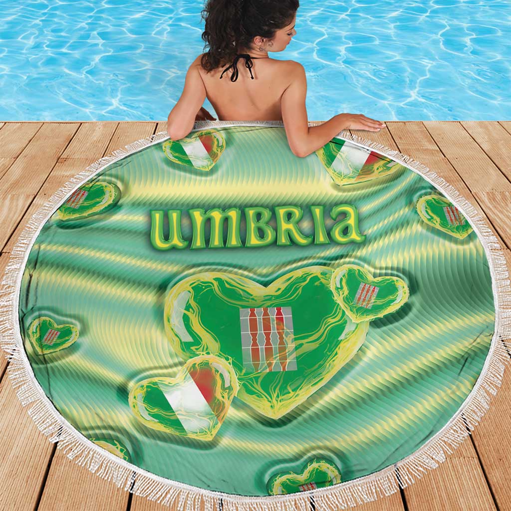 Italy Umbria Beach Blanket Flag Emerald Heart Candy