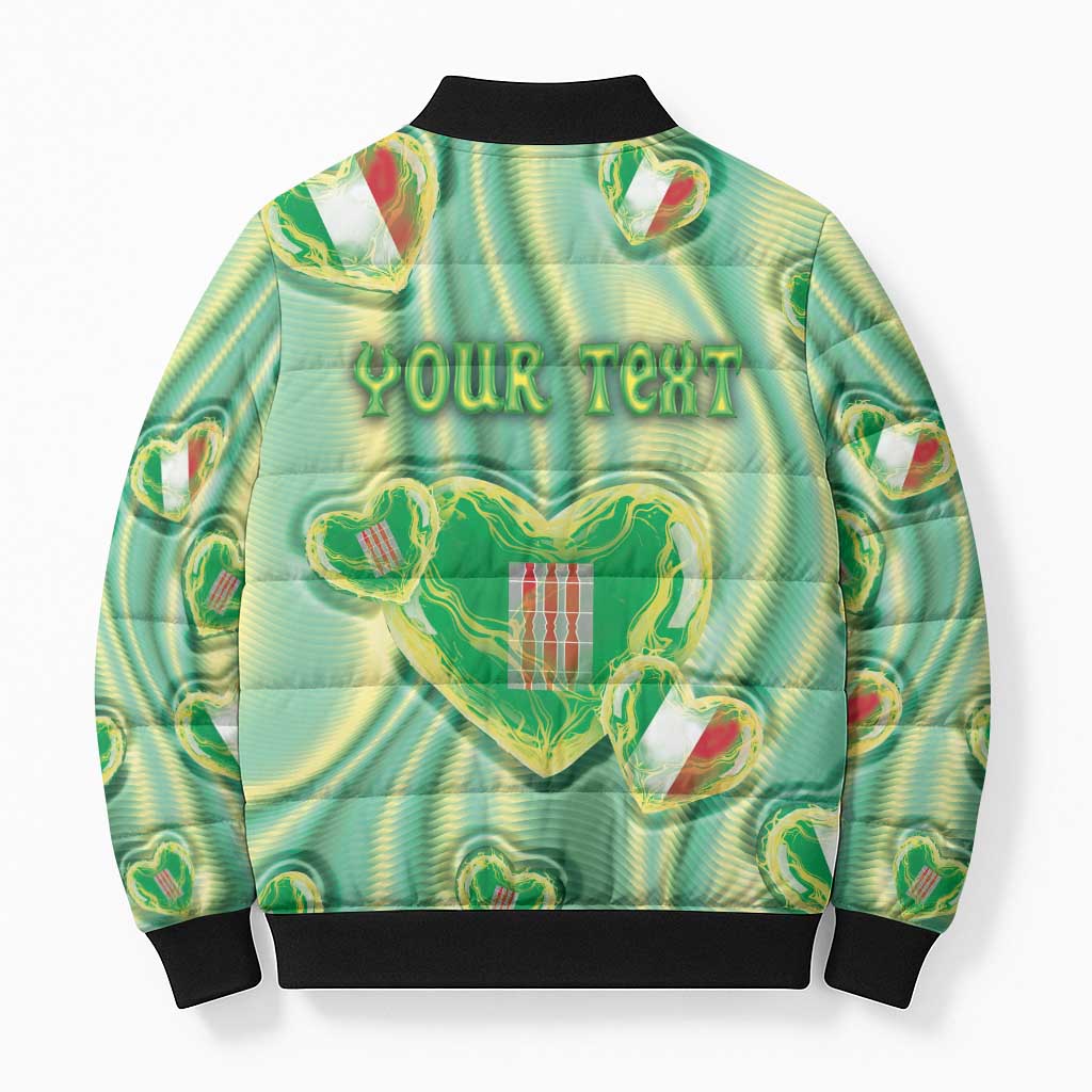 Personalized Italy Umbria Bomber Puffer Jacket Flag Emerald Heart Candy