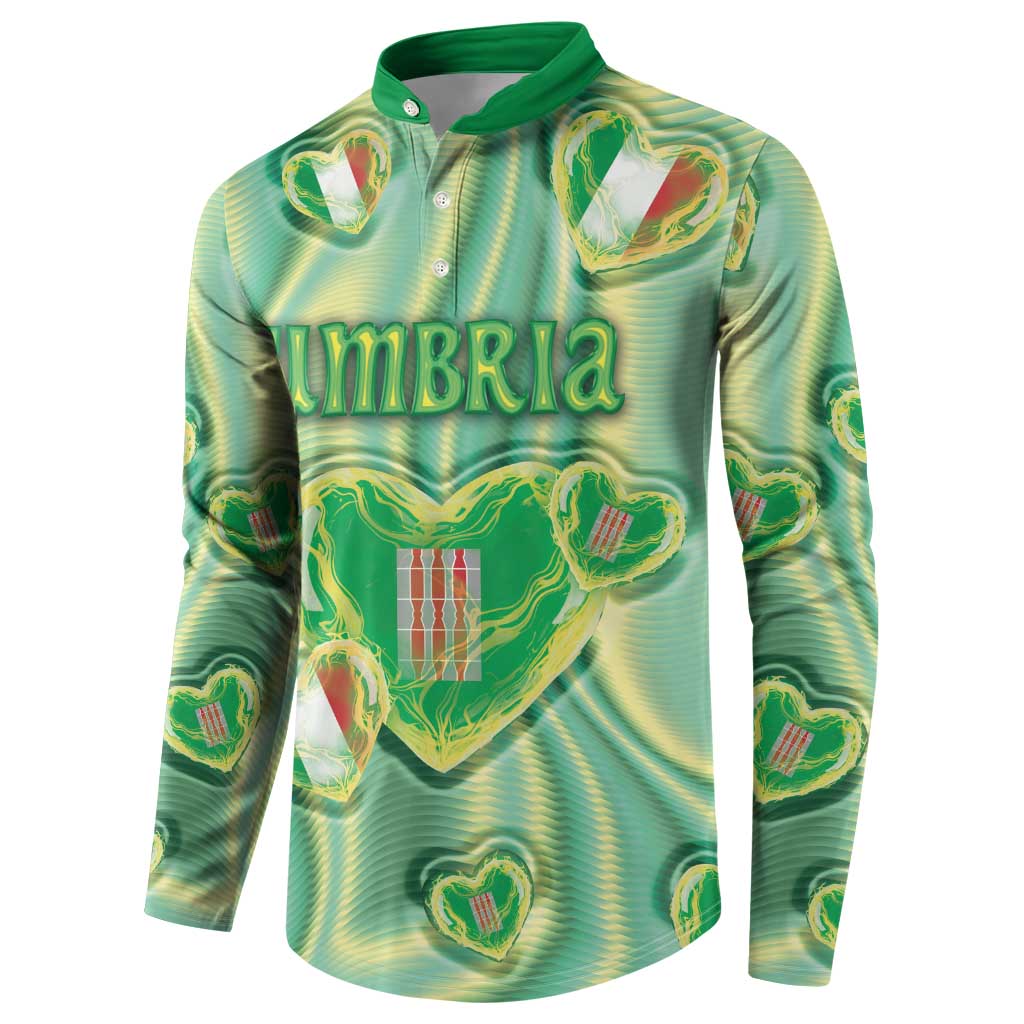 Personalized Italy Umbria Button Sweatshirt Flag Emerald Heart Candy